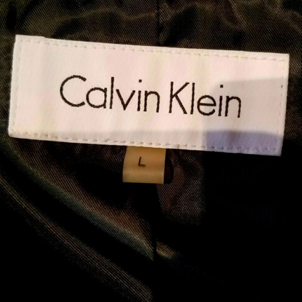 Calvin Klein Supple Black Leather Jacket Blazer with Pockets - Picture 5 of 8